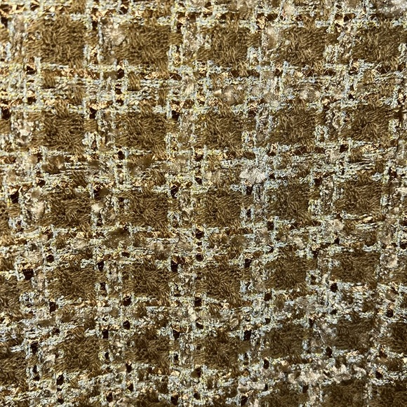 SOLD EXPRESS long tweed blazer metallic bronze gold tan worn by celebrity - Picture 12 of 17